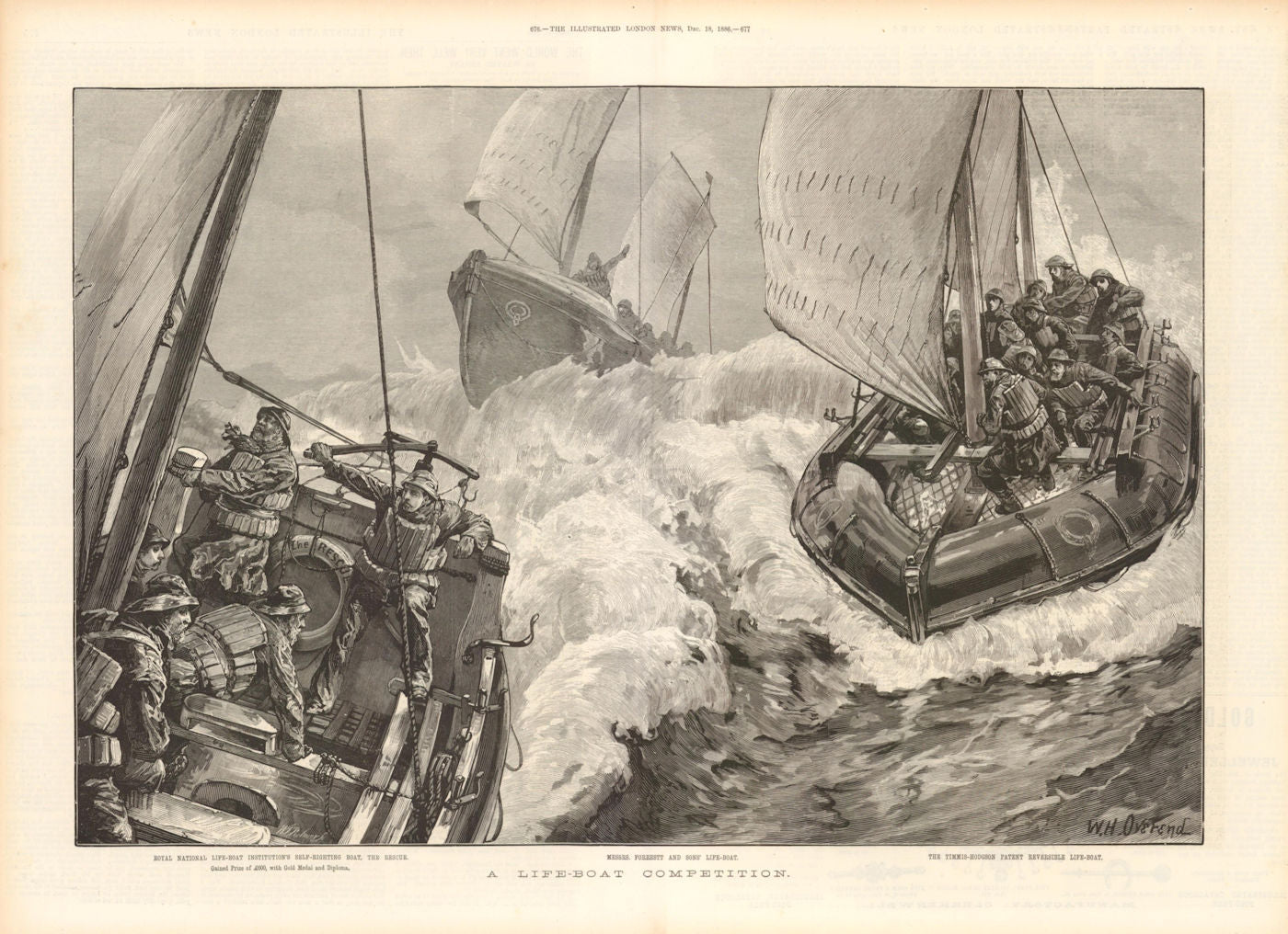 Life-boat competition. RNLI's self-righting boat. Forrestt. Timmis-Hodgson 1886